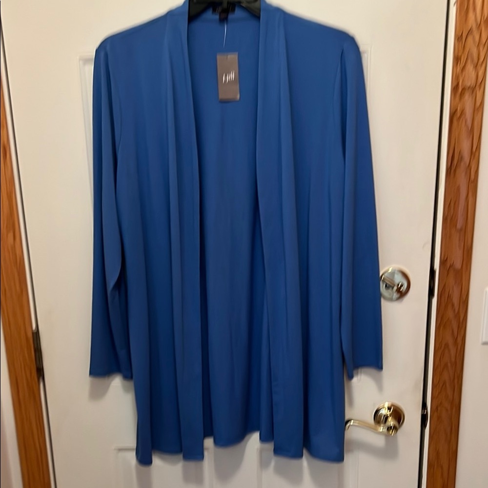 J Jill Wearever Collection Blue Open Front Cardigan  Size XL. NWT
